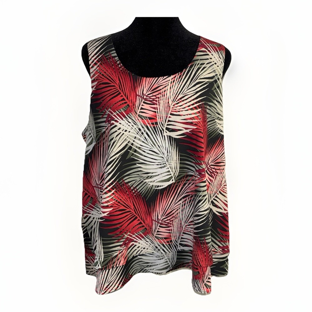 White House Black Market Sleeveless Women's Top Size L Floral Tropical Career